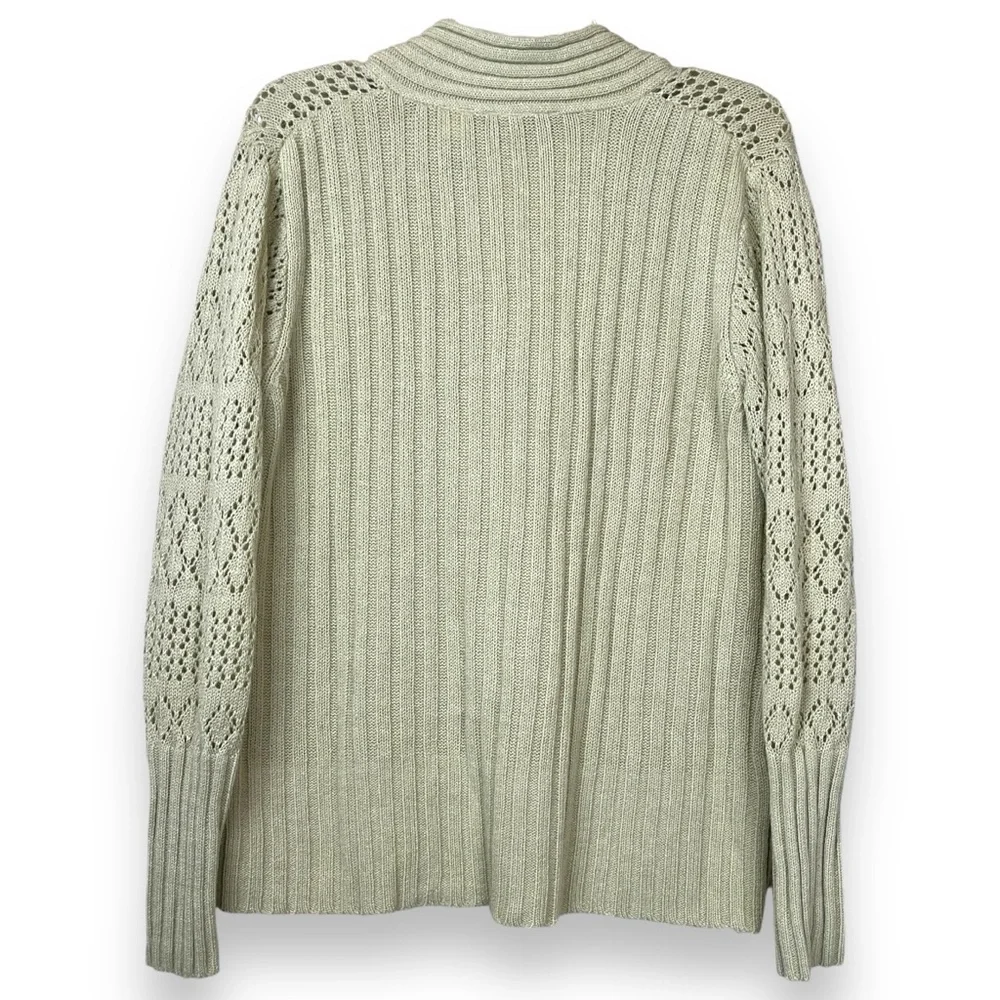 Liz Claiborne Axcess Lime Green Vintage Wool V-Neck Long Sleeve Knit Sweater XL - Picture 2 of 3